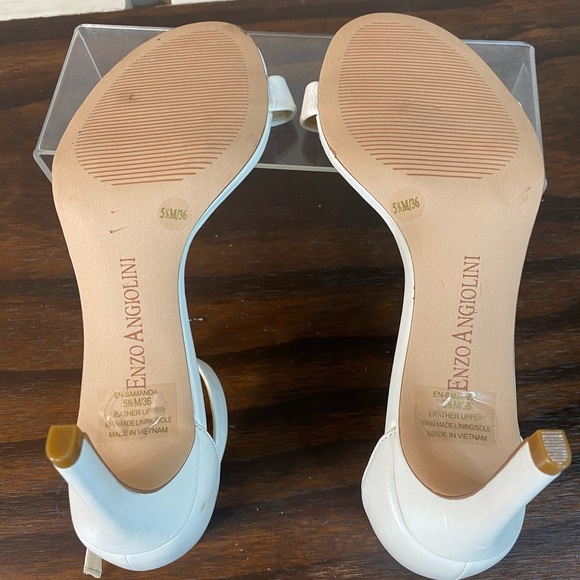 Enzo Angiolini Size 5.5 Ankle Strap Heels White Color Women’s - Picture 4 of 6